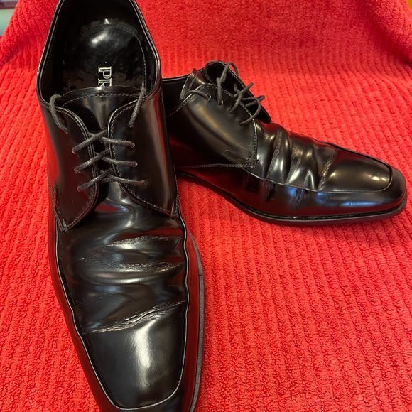Prada Mens Patent Leather Upper and Out Soles Lace Up Black Made In Italy